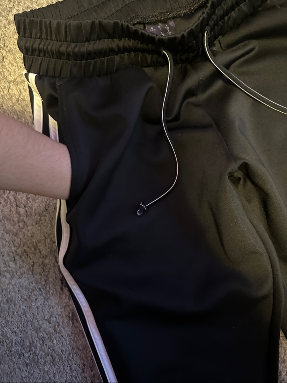 adidas women’s Black Joggers with White Side Stripes - Picture 5 of 6